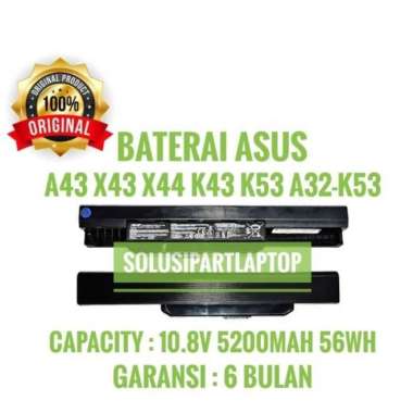 Baterai Laptop Asus A43s A32-K53 K43U X44H K53BY K53E K53F K53SJ Ori