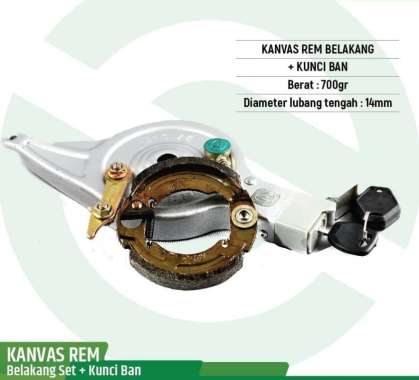 Sparepart Kunci ban belakang dan konvas rem (set) sepeda listrik