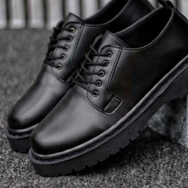 BOSSINDO Sepatu Pantofel Docmart Oxford Formal Tali Hitam Pria HERO HAK TINGGI 44