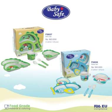 Baby Safe Dino & Airplane Feeding Set - FS607/FS608 PesawatFS608