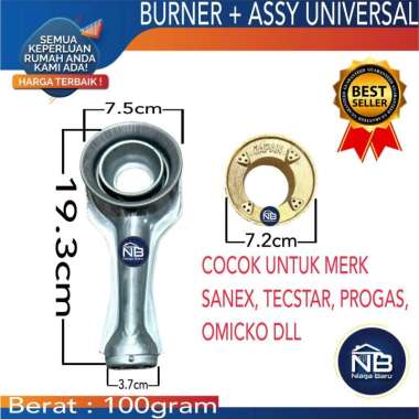 Cerobong + Burner Kuningan Kompor Gas Umum Universal Fullset
