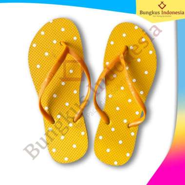 SENDAL JEPIT SWALLOW POLKA DAN POLOS / Sandal Murah KUNING POLKA