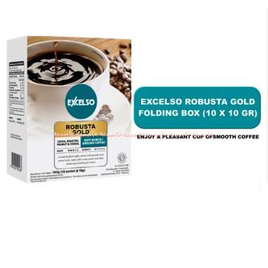 Excelso Robusta Gold 10sachet Kopi Bubuk Kopi Instan Ekselso Exselso Kemasan Box Kotak Excelso Robus