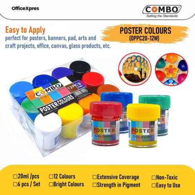 Poster Colour 6 Warna / Poster Colour 12 Warna / Cat Poster 20ml Combo / Set Cat Poster / Cat Lukis 