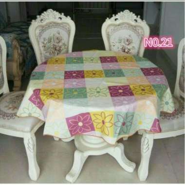 Taplak meja Bulat Round table Bunga no 21