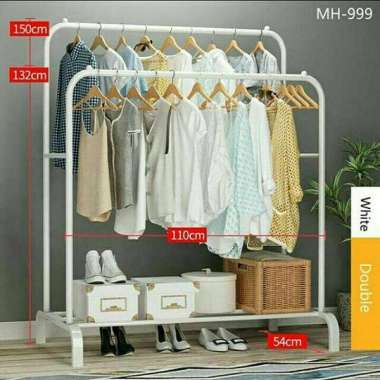 Gantungan Baju DOUBLE Putih