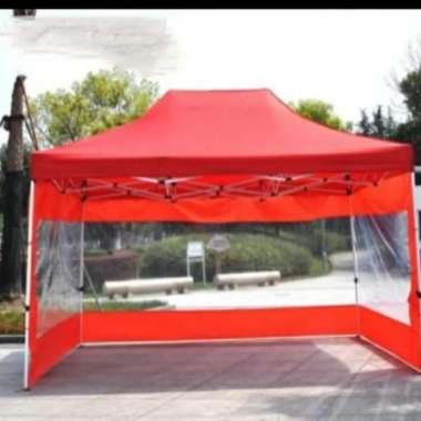 tenda lipat matic premium uk 3x4,5 pakai dinding 3 sisi/tenda
