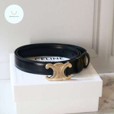 Celine medium triomphe belt 2.5cm / 25mm black ghw 90