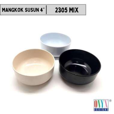 Mangkok Onyx Melamin | Mangkok Hitam | Mangkok Nasi | Mangkok Kuah 4"