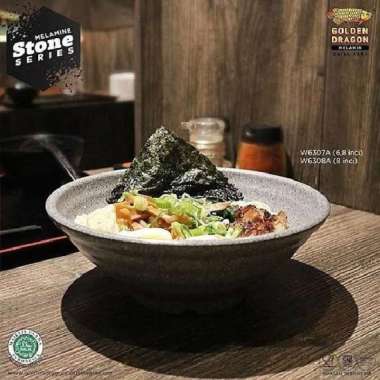 Mangkok Ramen Tembikar Golden Dragon | Mangkok Melamin | Mangkok Mie