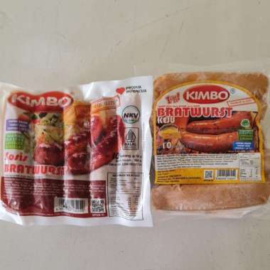 Kimbo Sosis Bratwurst Mini Ori dan Kimbo Sosis Bratwurst Mini Keju Original