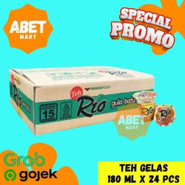 Teh Rio 180Ml 1 Dus Isi 24 Pcs - 180 Ml Pak Melati Gelas Cup Plastik