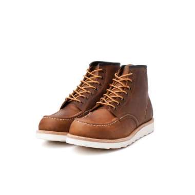 Supervice - - Boots - Sepatu Boots Moc Toe Kulit Asli 38 Tan