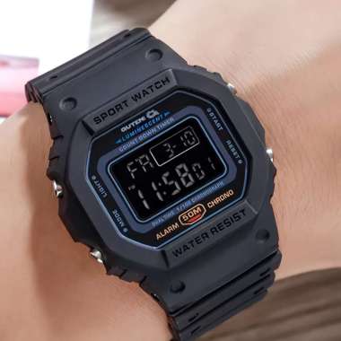 Guten Inc - Jam Tangan Pria Black Sport Watch ANALOG