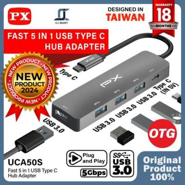 Type C to USB 3.0 Hub Adaptor OTG Macbook Laptop 5 in 1 UCA50S
