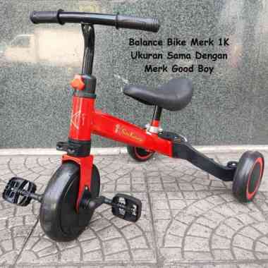 Good Boy - Good Girl Balance Bike Sepeda Balance Push Bike 3 in 1 Multi Fungsi Bisa Pedal K1 Merah