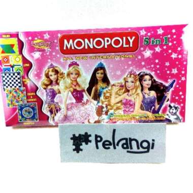 Monoli 5 in 1 Board Game Vintage Family Game Mainan Keluarga Seru Barbie