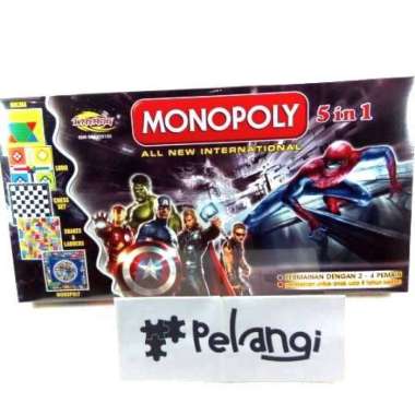 Monoli 5 in 1 Board Game Vintage Family Game Mainan Keluarga Seru Avengers/Spiderman