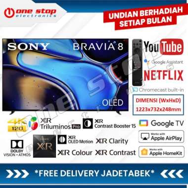 [GARANSI RESMI] SONY BRAVIA 8 K-55XR80 / XR80 OLED 4K UHD HDR Google TV 55 Inch