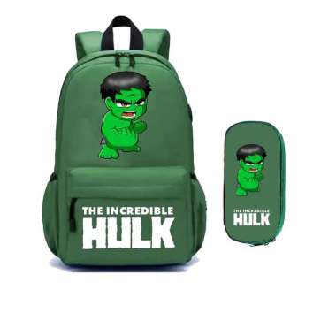 TAS SEKOLAH ANAK-ANAK TER RANSEL ANAK TK&SD ANAK LAKI-LAKI/TAS SEKOLAH MOTIF HULK HIJAU