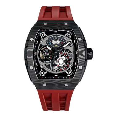 Jam Tangan Pria Tsar Bomba Elemental TB8210CF-03 Carbon Fiber Automatic Energy Display Passion Red R