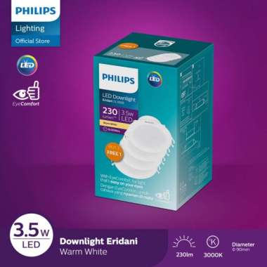 Lampu Philips Downlight Multipack Eridani LED3 D80 3.5W 30K Kuning