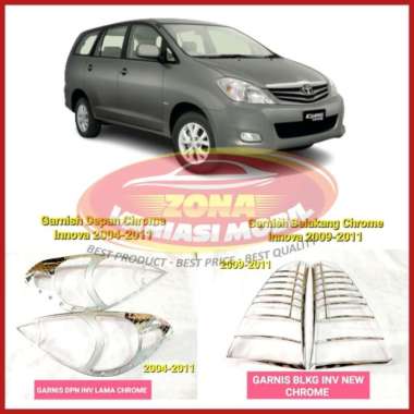 Paket Garnish Lampu Depan Belakang INNOVA new 2008 2009 2010 Chrome