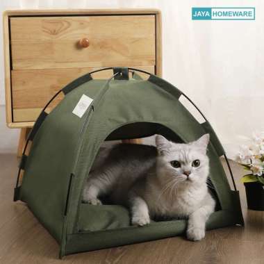 Tempat Tidur Kucing Model Tenda Foldable Cat Bed with Pillow VP2