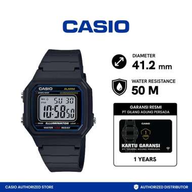 CASIO Digital Jam Tangan Unisex - Black [W-217H-1AVDF] Black