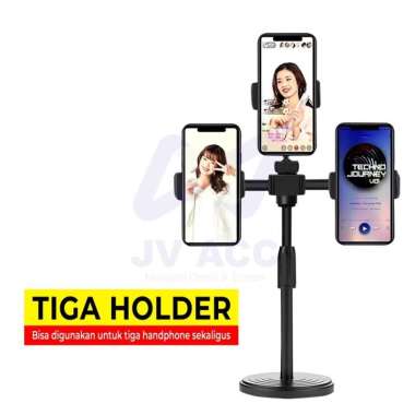 PEGANGAN PHONE STAND HOLDER HP MULTI SCREEN LIVE STREAMING ALL TIPE HP 3 HOLDER