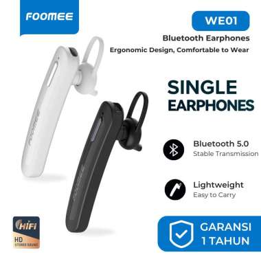 Foomee WE01 Earphone Single Bluetooth 5.0 Wireless Business Headset Putih