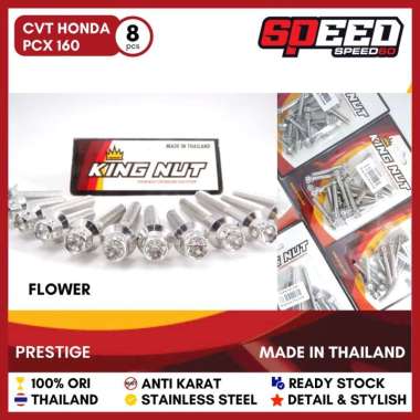 Baut Set Cvt Honda Pcx 160 Baut Probolt Thailand Stainless King Nut SILVER
