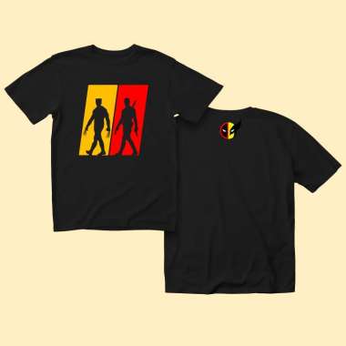 Kaos Marvel Deadpool - Wolverine 5 FatBob Premium T-shirt hitam L