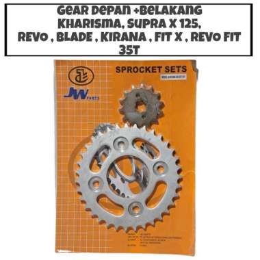 Gear Depan + Belakang Kharisma, Supra X 125 35T JW