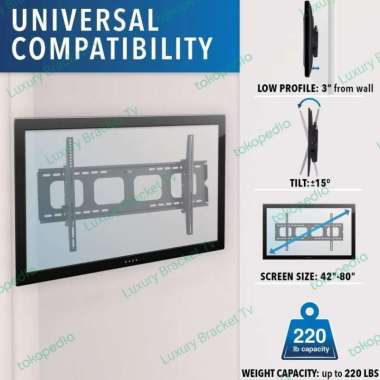 Bracket Tv Mount 55 - 100 inch tilt down, untuk tv size besar - 32 32 - 85 Inch