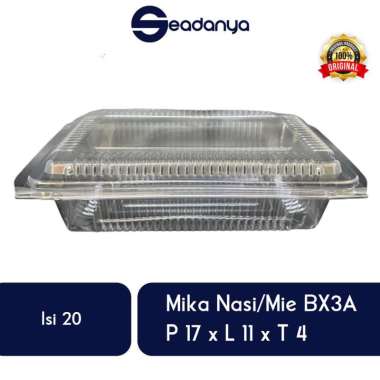 Mika Nasi & Mie (ISI 20pcs) BX 3A P:17/L:11/T:4 -Kotak Mica Nasi Kuning, Campur, Goreng, Mie Goreng