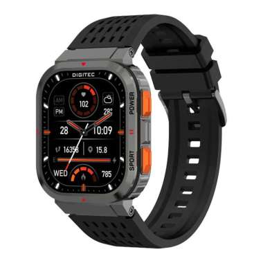Jam Tangan Smartwatch Digitec COMMANDER Original - AMOLED 2.04 Inci, Baterai 600 mAh, Hitam/Biru/Abu-abu