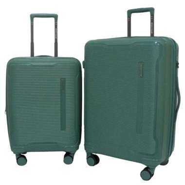Navy Club Aulus Koper Hardcase Set - Fiber PP 4 Roda Putar TSA Lock - Size 20+24 Inch Green