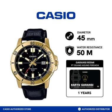 Jam Tangan Pria Casio MTP-VD01GL-1EVUDF Black Gold