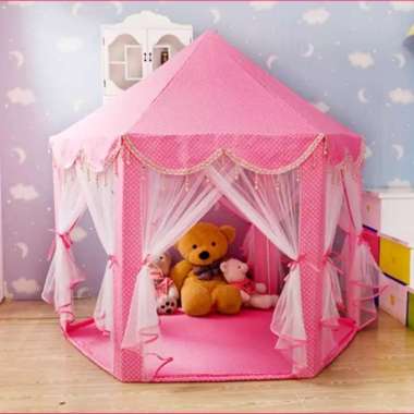 SUPERMARKET IMRT Tenda Castle Jumbo Anak Hexagon / Tenda Princess Mainan Ukuran 140 x 140 x 135 cm T