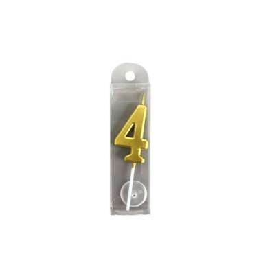 OEM SK-C1139 Lilin Angka Gold 0-9 Hiasan Kue Ultah / Lilin Ulang Tahun Emas Lilin Angka Metalik Numb