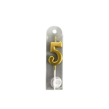 OEM SK-C1139 Lilin Angka Gold 0-9 Hiasan Kue Ultah / Lilin Ulang Tahun Emas Lilin Angka Metalik Numb