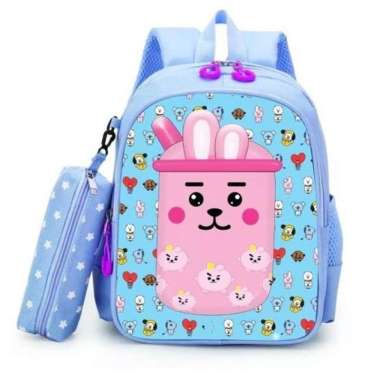 Tas Ransel Anak perempuan BOBA Free Pouch/Tas Anak sekolah TK-SD - BIRU BOBA, 30x35cm FANTA BOBA