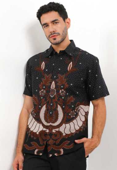 Arjuna Weda Hem Body Fit Batik Sayap Garuda Kencana 53174064 - Cokelat M