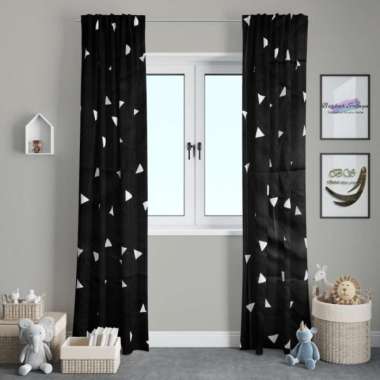 Gorden Jendela Kaca/Pintu Mewah Hordeng Gelombang Cantik FREE HOOK dan LP 120x200 Triangle