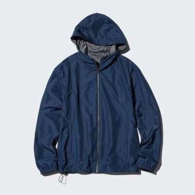 UNIQLO Jaket Reversible Parka Pria Reversibel Water Repellent Navy S