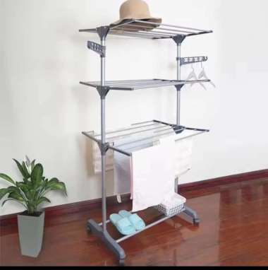 Jemuran Handuk Lipat Stand Hanger Rak Jemuran Handuk jemuran Menara Stainless Jemuran Handuk Stainle