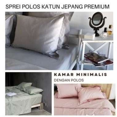 Bedcover Sprei Katun Jepang Polos Import Premium Ukuran Single | Sprei 90x200 100x200 120x200 30 90 