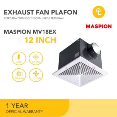 Ceiling Exhaust Fan Plafon Cerobong 4 Inch Sirocco Maspion MV 18 EX MV18EX 12 inch 12" Multicolor