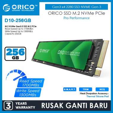 ORICO SSD M.2 NVMe PCIe Gen3 x4 2280 SSD NVME Gen 3 - D10 256GB
